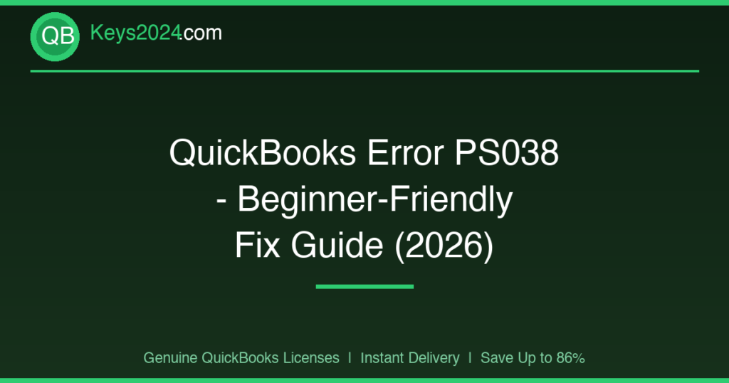 QuickBooks Error PS038 — Beginner-Friendly Fix Guide (2026)
