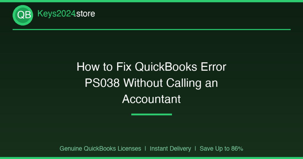 How to Fix QuickBooks Error PS038 Without Calling an Accountant