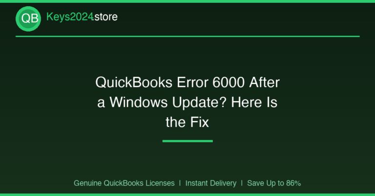 QuickBooks Error 6000 After a Windows Update? Here Is the Fix